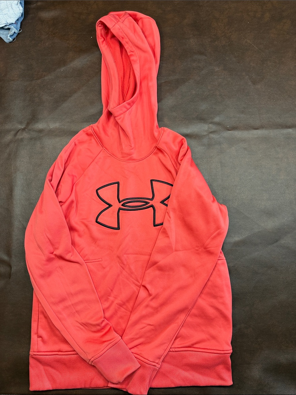 TWO! Under Armour Coral Red & Gray Hoodies with Black Logo RED IS M GRAY IS SM